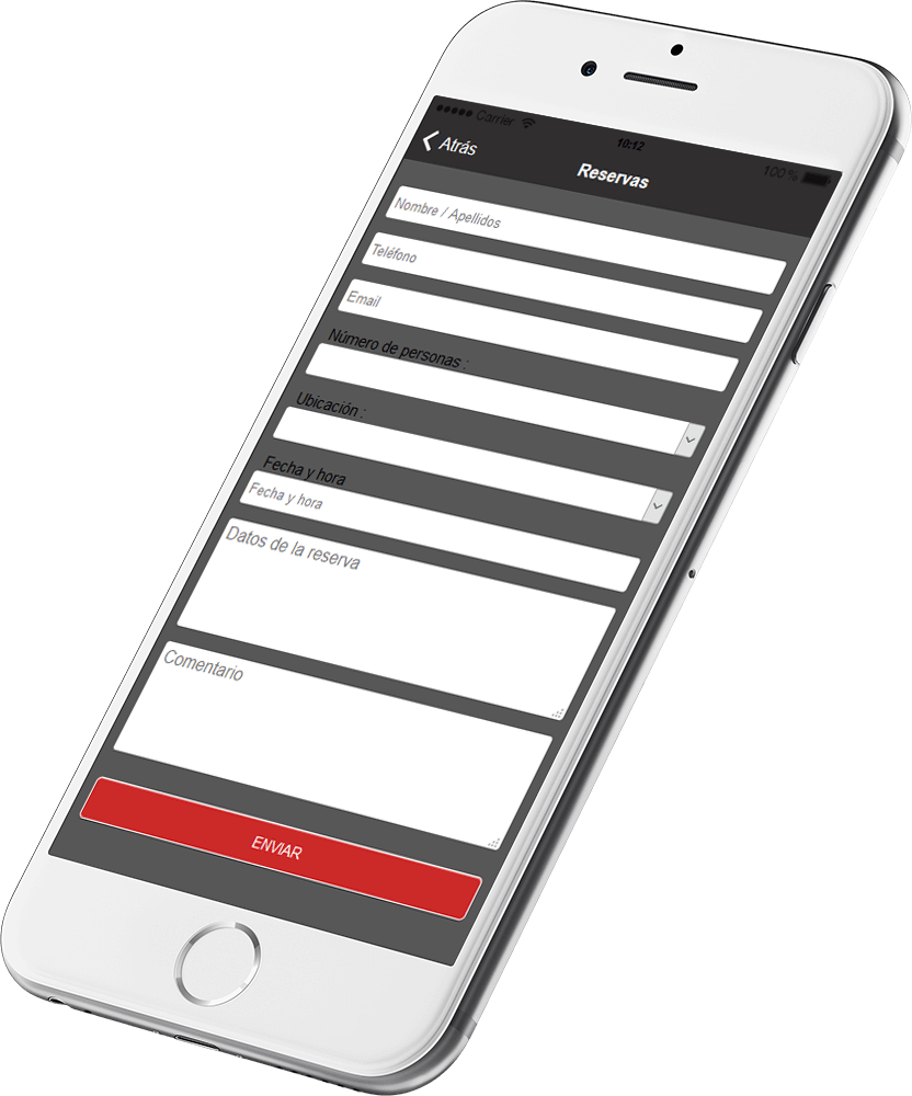 Función Reservas  en tu aplicación movil para ios y android